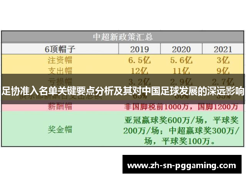 足协准入名单关键要点分析及其对中国足球发展的深远影响